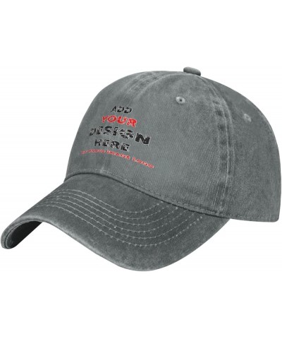 Custom Hat Add Your Text Photo Name Unisex Custom Cowboy Hat Classic Personalized Baseball Cap Sun Hat Gray $10.01 Baseball Caps