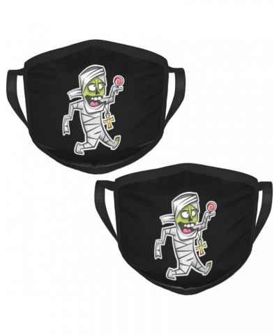 Halloween Mummy Cartoon Character Face Mask 2 Pcs Face Cover Reusable Washable Breathable for Men Women Balaclavas Bandanas B...