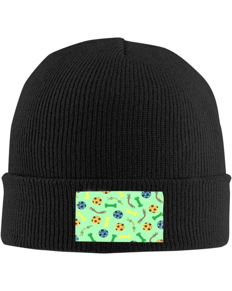 Beanie Hat for Women Men Green Dog Paws Ball Skiing Winter Warm Beanies Skull Cap $11.62 Skullies & Beanies