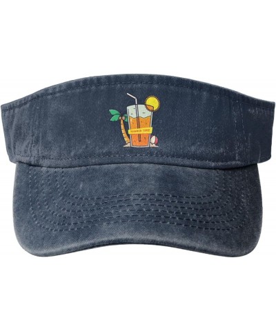 Summer Orange Juice Sun Hat Sun Visor Hats for Women Men Baseball Cap Golf Hats Navy Blue $11.84 Visors