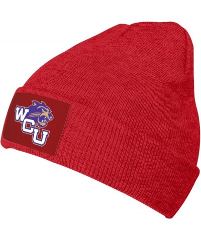 Western Carolina University Ribbed Knit Cap Beanie Hats for Men Women, Warm Cozy Knitted Cuffed Cap Red $7.00 Skullies & Beanies