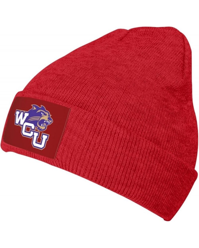 Western Carolina University Ribbed Knit Cap Beanie Hats for Men Women, Warm Cozy Knitted Cuffed Cap Red $7.00 Skullies & Beanies