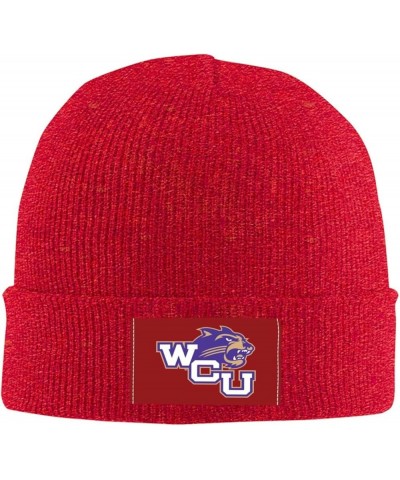 Western Carolina University Ribbed Knit Cap Beanie Hats for Men Women, Warm Cozy Knitted Cuffed Cap Red $7.00 Skullies & Beanies