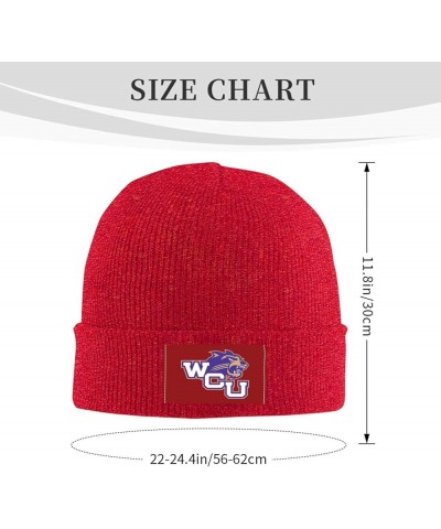 Western Carolina University Ribbed Knit Cap Beanie Hats for Men Women, Warm Cozy Knitted Cuffed Cap Red $7.00 Skullies & Beanies