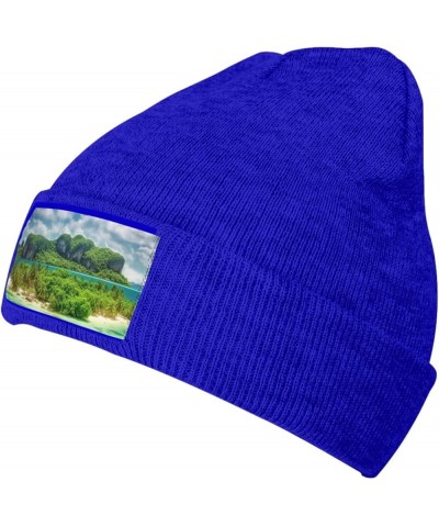 Knitted Hat Green Tropical Island Print Beanie for Women Soft Warm Beanie Cap Casual Knit Hat Men Winter Beanies Blue $11.94 ...