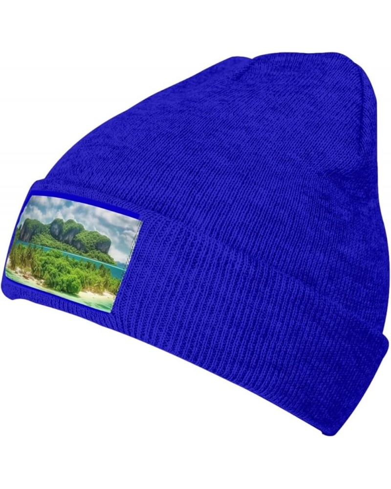 Knitted Hat Green Tropical Island Print Beanie for Women Soft Warm Beanie Cap Casual Knit Hat Men Winter Beanies Blue $11.94 ...