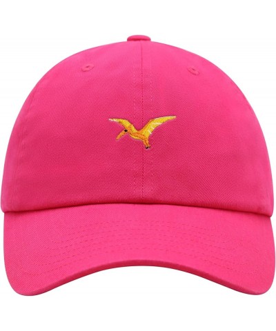 Pterodactyl Premium Dad Hat Embroidered Baseball Cap Dinosaur Hot Pink $14.49 Baseball Caps