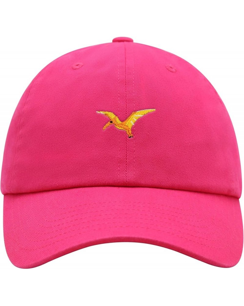 Pterodactyl Premium Dad Hat Embroidered Baseball Cap Dinosaur Hot Pink $14.49 Baseball Caps