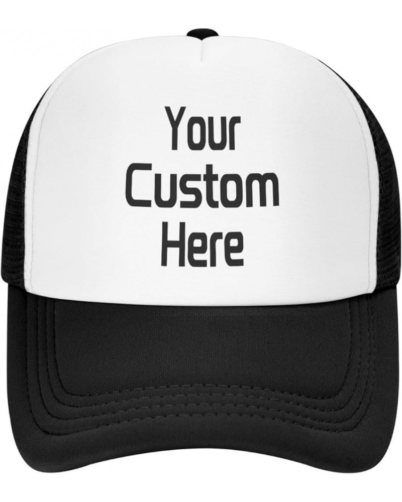 Custom Caps Your Design Here,Custom Logo Hats,Add Your Own Text and Design,Classic Mens Womens Personalized Baseball Cap Blac...