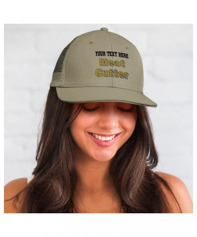 Custom Trucker Hat Baseball Cap Meat Cutter Cut Cotton Trim Dad Hats for Men & Women Khaki Personalized Text Here $15.65 Base...