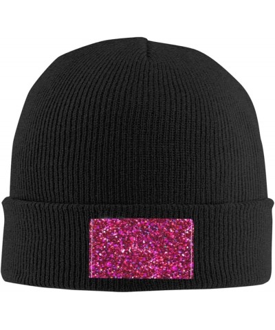 Glitter Pattern Print Unisex Knitted Hat for Adults Beanie Hat Original Cap Travel, Daily Wear,Ski Cap Black $10.03 Skullies ...