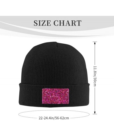 Glitter Pattern Print Unisex Knitted Hat for Adults Beanie Hat Original Cap Travel, Daily Wear,Ski Cap Black $10.03 Skullies ...