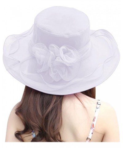 Women's Church Fascinator Bridal Tea Party Wedding Hat Womens Baseball Caps with Ponytail Hole White 1 $8.10 Baseball Caps