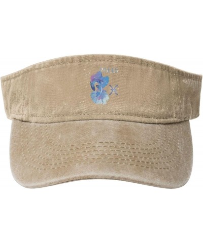 Pisces Zodiac Sign Sun Visor Hats for Women Men Sun Hat Cotton Golf Hat Vintage Baseball Cap Natural $12.56 Visors