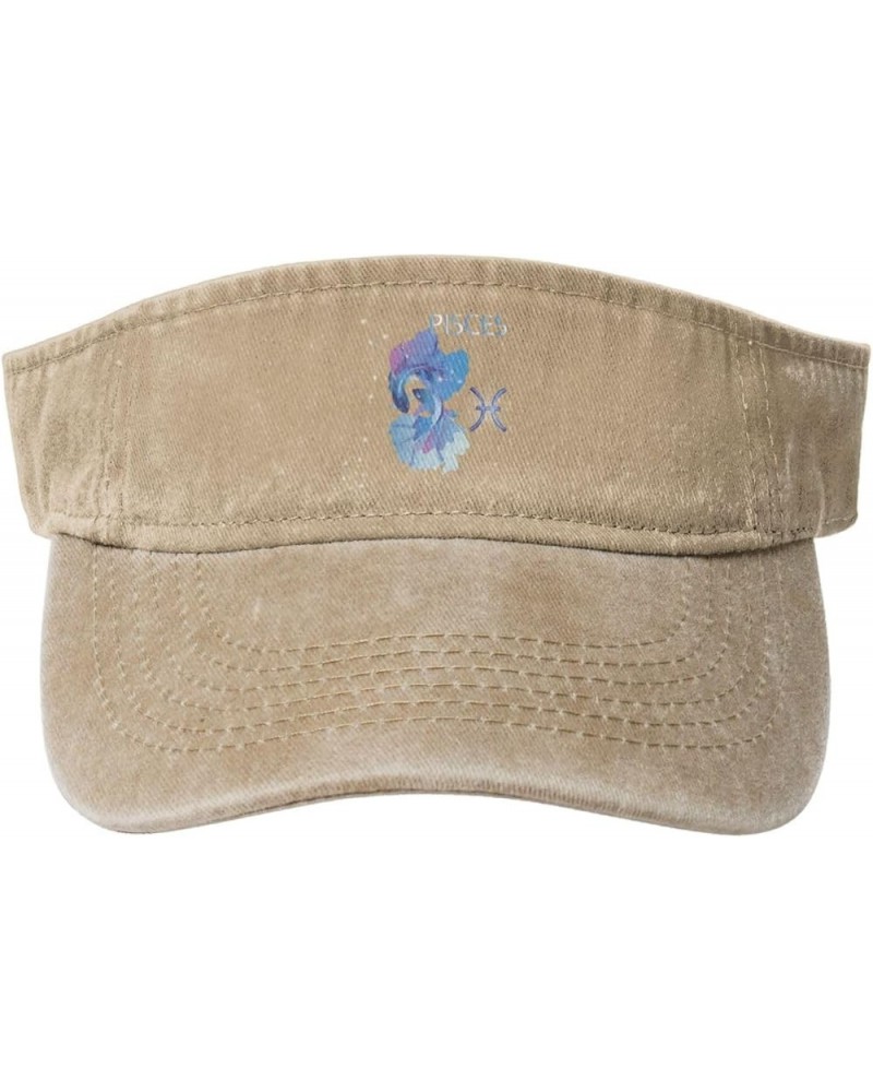 Pisces Zodiac Sign Sun Visor Hats for Women Men Sun Hat Cotton Golf Hat Vintage Baseball Cap Natural $12.56 Visors