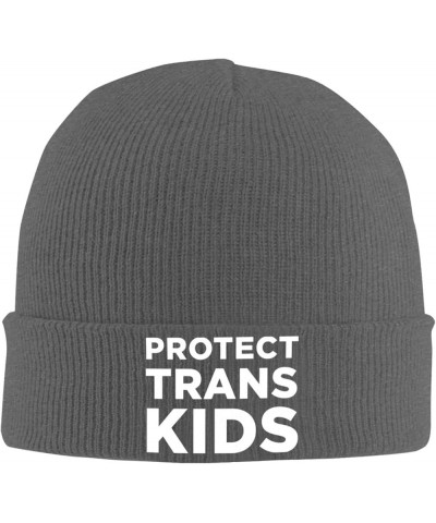 Protect Trans Kids Warm Winter Hats Black Thick Knit Cuff Beanie Cap with Lining Classic Men's Deep Heather $12.92 Skullies &...