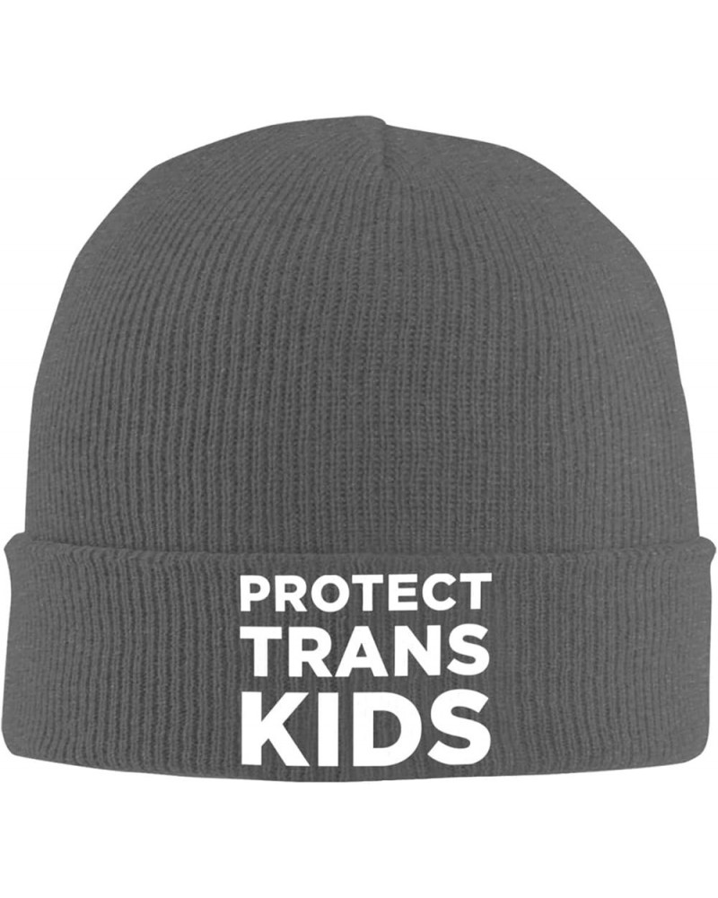 Protect Trans Kids Warm Winter Hats Black Thick Knit Cuff Beanie Cap with Lining Classic Men's Deep Heather $12.92 Skullies &...