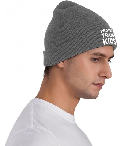 Protect Trans Kids Warm Winter Hats Black Thick Knit Cuff Beanie Cap with Lining Classic Men's Deep Heather $12.92 Skullies &...