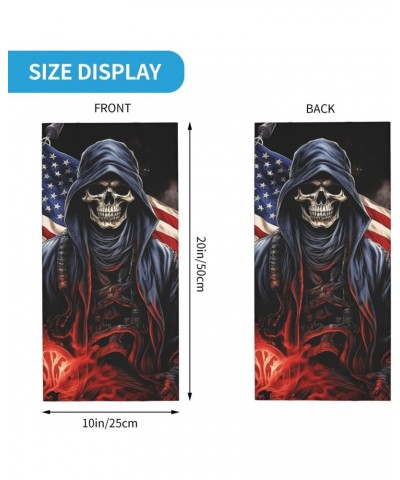 Fireman American Flag Skull Skeleton Cool Neck Gaiter Face Cover Scarf Balaclava Bandana for Women Men Gaiter Mask for Motorc...