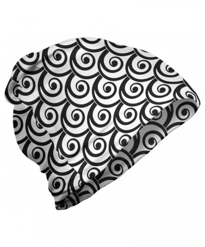 Unisex Beanie, Abstract Curl Monochrome, Hiking Outdoors $13.95 Skullies & Beanies