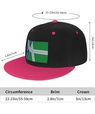 Flag of Albany, Oregon Baseball Cap for Men Women Snapback Hat Adjustable Flat Bill Hats Pink $10.38 Baseball Caps