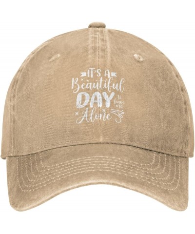 Its A Beautiful Day to Leave Me Alone Denim Baseball Cap Washable Adjustable Denim Baseball Hat for Men Women Black Natural $...