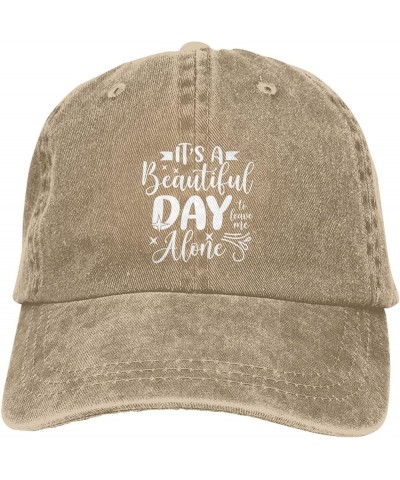 Its A Beautiful Day to Leave Me Alone Denim Baseball Cap Washable Adjustable Denim Baseball Hat for Men Women Black Natural $...