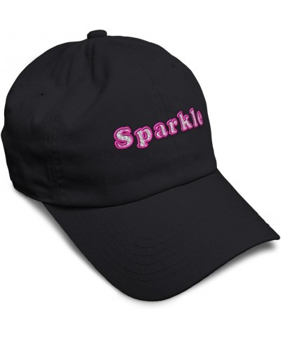 Soft Baseball Cap Sparkle Cotton Dad Hats for Men & Women Black $13.72 Baseball Caps