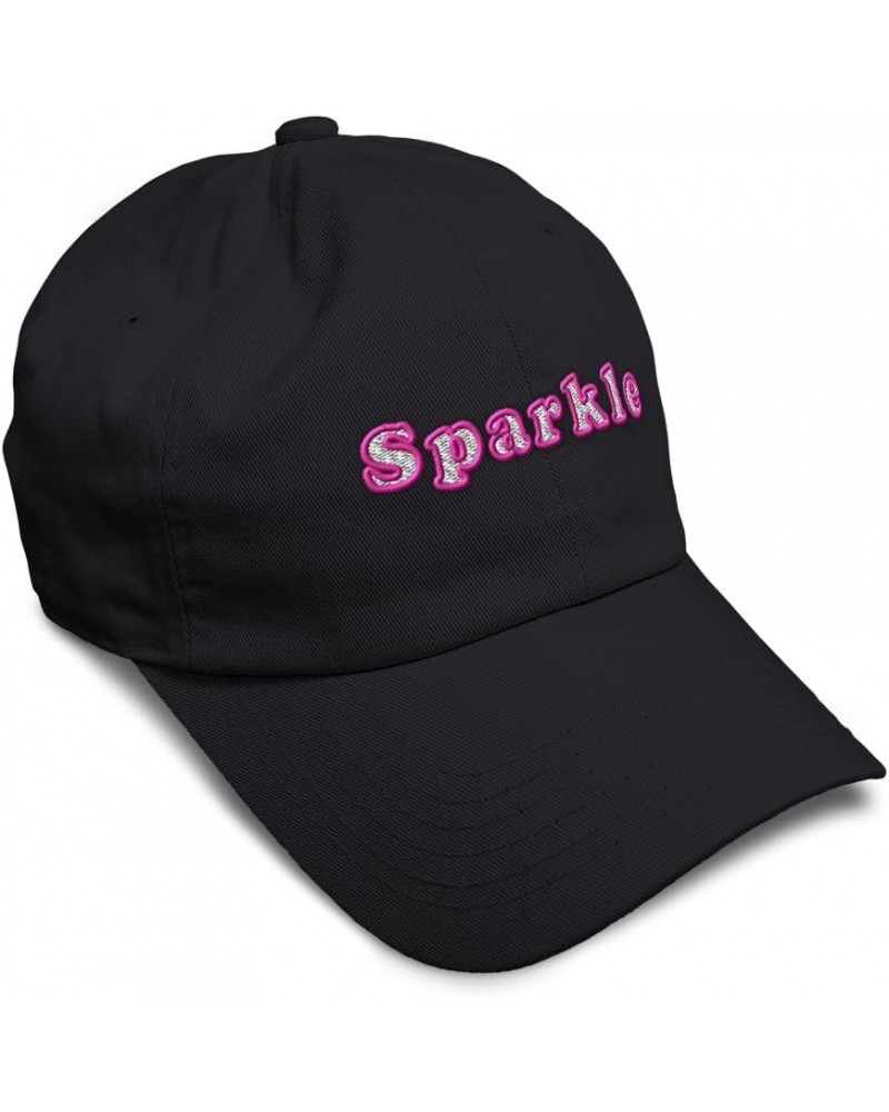 Soft Baseball Cap Sparkle Cotton Dad Hats for Men & Women Black $13.72 Baseball Caps