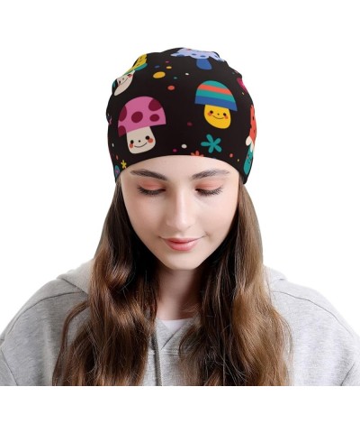 Colorful Funny Cute Dog Chemo Hat Cancer Headwear Skull Hat Slouchy Beanie Knit Skull Cap for Women Men Colorful Cute Mushroo...