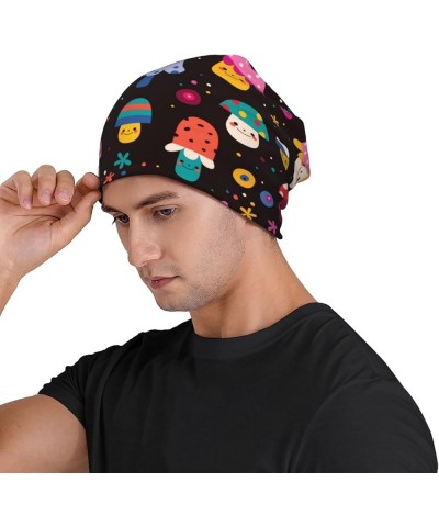 Colorful Funny Cute Dog Chemo Hat Cancer Headwear Skull Hat Slouchy Beanie Knit Skull Cap for Women Men Colorful Cute Mushroo...