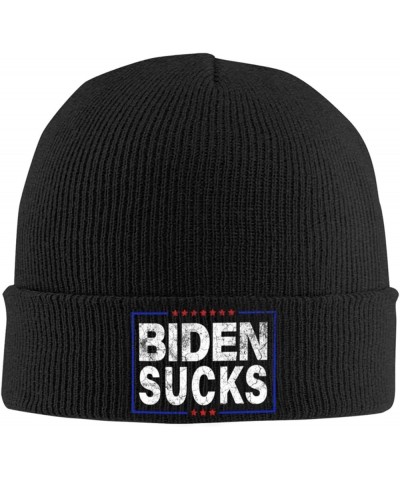 Biden Sucks Anti-Biden 2021 Beanie Hat Men Winter Warm Hat Women Knit Hat Slouchy Skull Cap Knitted Hat Black Black $9.95 Sku...