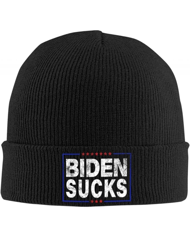 Biden Sucks Anti-Biden 2021 Beanie Hat Men Winter Warm Hat Women Knit Hat Slouchy Skull Cap Knitted Hat Black Black $9.95 Sku...