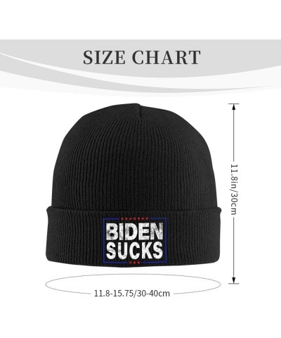 Biden Sucks Anti-Biden 2021 Beanie Hat Men Winter Warm Hat Women Knit Hat Slouchy Skull Cap Knitted Hat Black Black $9.95 Sku...