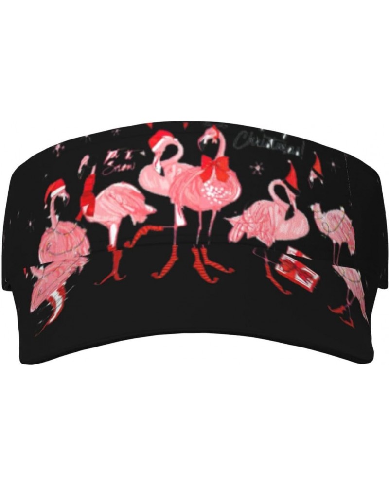 Flamingo and Snowflake Print Sport Sun Visor Hats Adjustable Empty Top Baseball Cap Women and Men Sun Visor Hat Black $10.79 ...