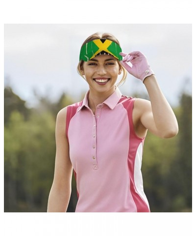 Jamaica Jamaican Flag Visor Hat, Fashion Sports Sun Visor Hat, Adjustable Golf Hats for Women Men Jamaica-06 $12.47 Visors