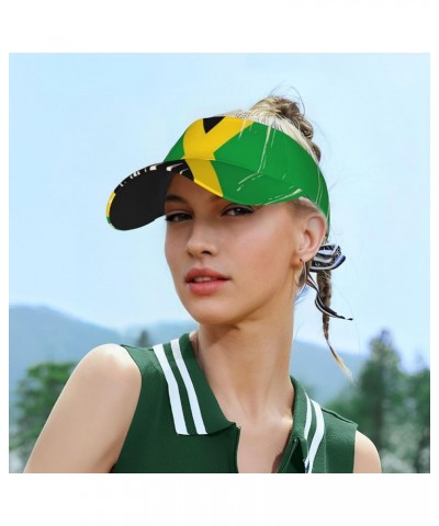 Jamaica Jamaican Flag Visor Hat, Fashion Sports Sun Visor Hat, Adjustable Golf Hats for Women Men Jamaica-06 $12.47 Visors