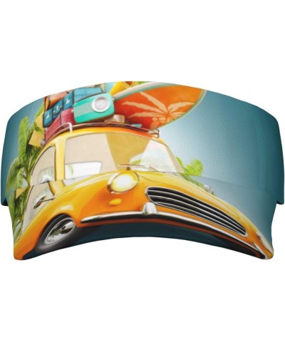 Summer Funny Retro Car with Surfboard Visor Hats for Women Adult Unisex Summer Outdoor Sports Running Cap Summer Funny Retro ...