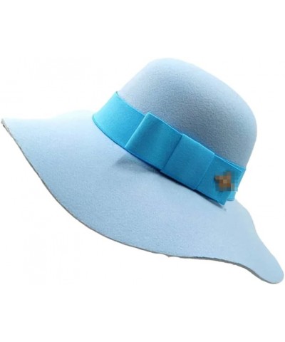 Autumn Winter Girls Bowler Hats Women Elegant Vintage Felt Fedoras Ladies Fashion Solid Wide Brim Cap 16 $18.35 Fedoras