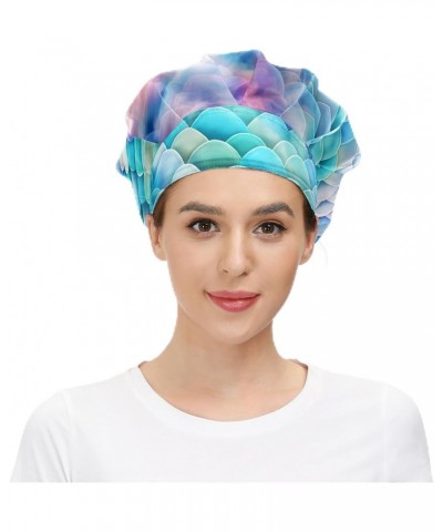 Working Cap with Sweatband Elastic Toggle Adjustable Bouffant Hats Printed for Woman Man (31) Colorful Dragon Scales_30 $11.9...