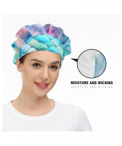 Working Cap with Sweatband Elastic Toggle Adjustable Bouffant Hats Printed for Woman Man (31) Colorful Dragon Scales_30 $11.9...