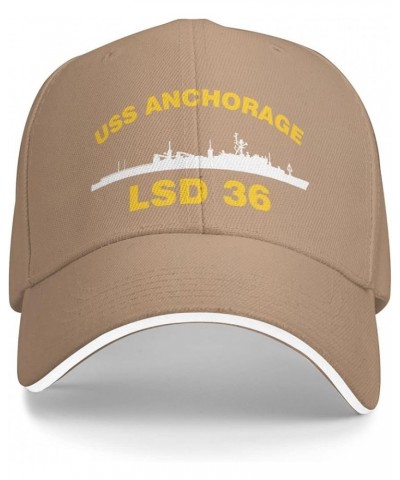 USS Anchorage LSD 36 Flag Cowboy Hats Baseball Caps Vintage Sandwich Cap Children Cap Natural $14.18 Newsboy Caps