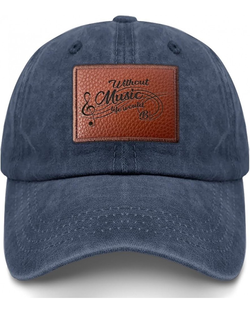 Without Music Life Would b falt Sell Hat Trendy Cycling Hats Gifts for Her Who Like Engraved, Sell Caps Navy Blue $11.50 Cowb...