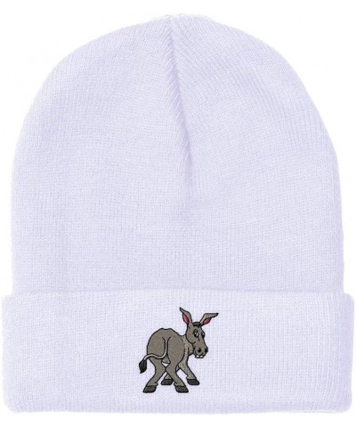 Beanies for Men Funny Donkey Embroidery Winter Hats for Women Acrylic Skull Cap 1 Size White Design Only $15.02 Skullies & Be...