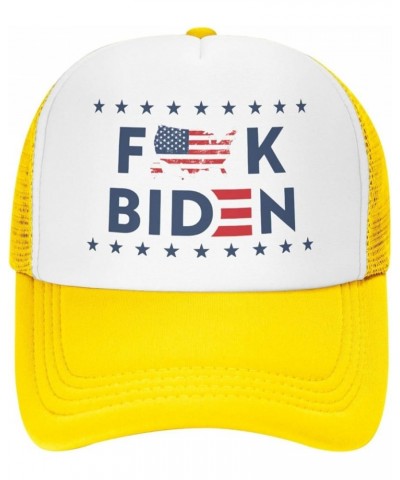 Fuck Biden USA Flag America Trucker Hat Men Mesh Baseball Cap Baseball Hats Women Sun Hat Dad Cap Fishing hat Black Yellow $1...