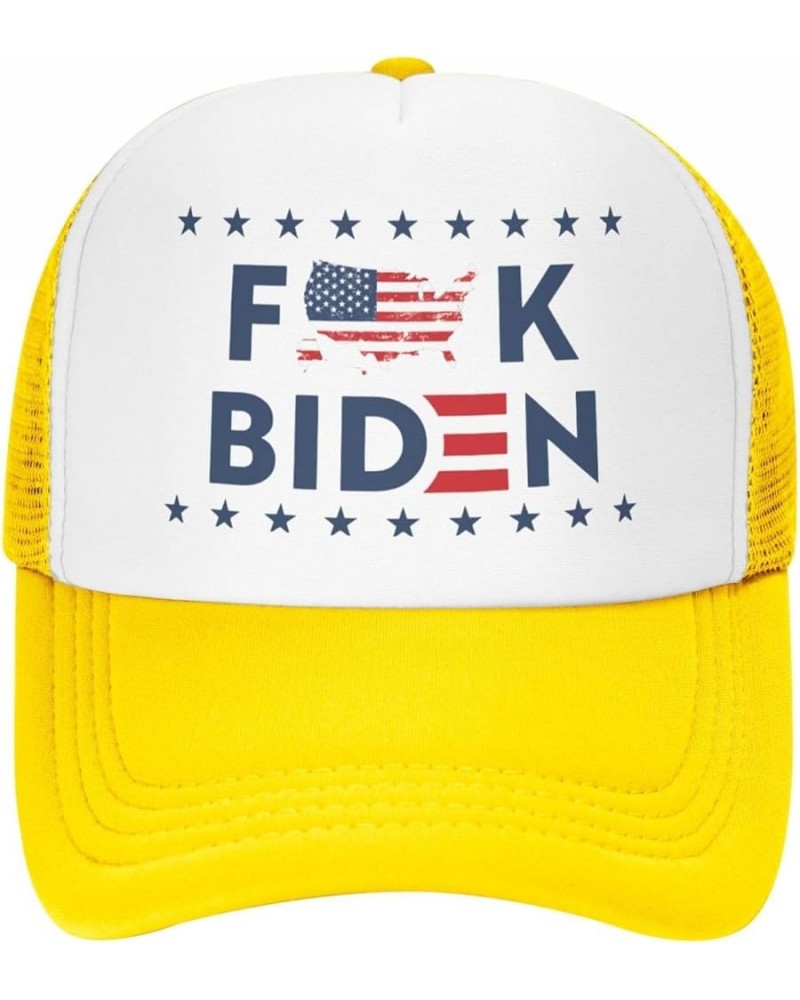 Fuck Biden USA Flag America Trucker Hat Men Mesh Baseball Cap Baseball Hats Women Sun Hat Dad Cap Fishing hat Black Yellow $1...