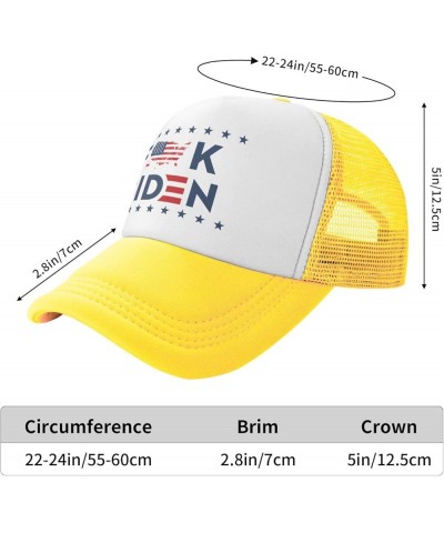 Fuck Biden USA Flag America Trucker Hat Men Mesh Baseball Cap Baseball Hats Women Sun Hat Dad Cap Fishing hat Black Yellow $1...