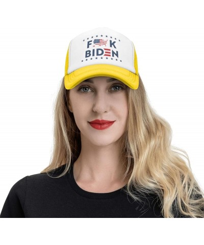 Fuck Biden USA Flag America Trucker Hat Men Mesh Baseball Cap Baseball Hats Women Sun Hat Dad Cap Fishing hat Black Yellow $1...