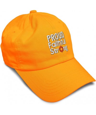 Soft Baseball Cap Proud Faithful Strong Cotton Dad Hats for Men & Women Orange $16.81 Baseball Caps