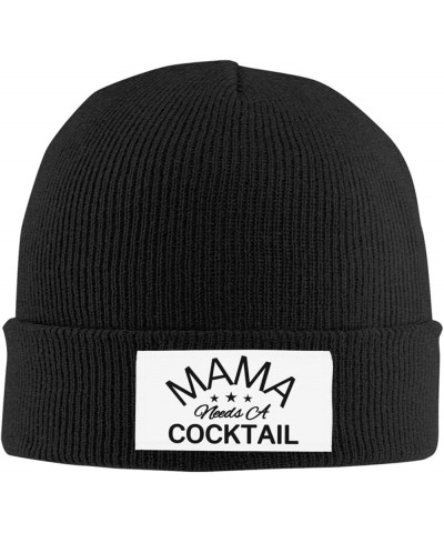 Mama Needs A Cocktail Knit Hat Mom Men Women Warm Winter Hat Beanie Fashion Cap Black $13.19 Skullies & Beanies